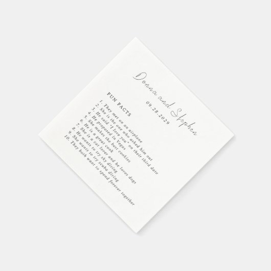 Moderne zwart-wit schone bruiloft servet (Hoek)