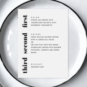 Moderne zwart-wit schone minimalistische bruiloft menu