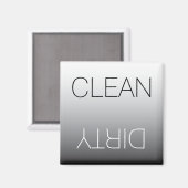 Moderne Zwart & Wit Schoon Vuil Vaatwasser Magneet (Voorkant / Achterkant)