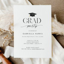 Moderne zwart-wit script grad party foto