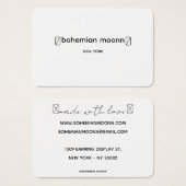 Moderne zwart-wit script oorbellen displaykaart visitekaartje (Voorkant /achterkant)
