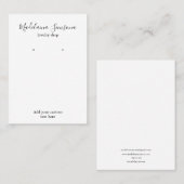 Moderne zwart-wit sieraden oorbel display visitekaartje (Voorkant / Achterkant)