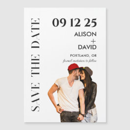 Moderne zwart-wit Sjabloon Save The Date Magnetische Uitnodiging