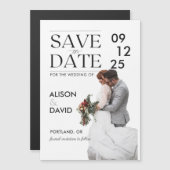 Moderne zwart-wit Sjabloon Save The Date Magnetische Uitnodiging (Voorkant / Achterkant)