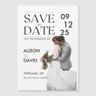 Moderne zwart-wit Sjabloon Save The Date Magnetische Uitnodiging