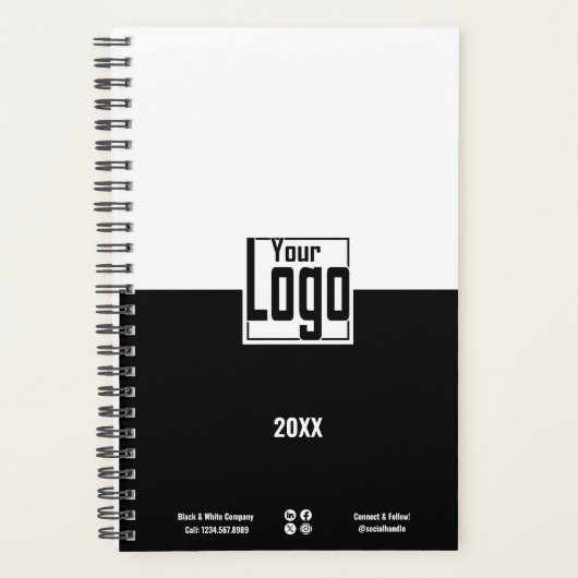 Moderne zwart-wit Small Business Planner (Voorkant)