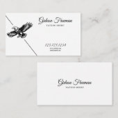 Moderne Zwart-wit Soaring Eagle Tattoo Artiest Visitekaartje (Voorkant / Achterkant)