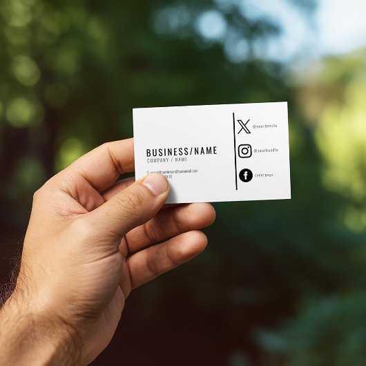 Moderne zwart-wit sociale media visitekaartje