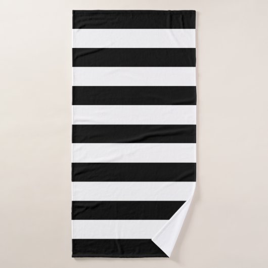 Moderne zwart-wit streep badhanddoek (Badhanddoek)