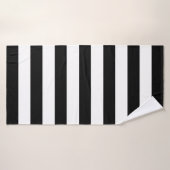 Moderne zwart-wit streep badhanddoek (Badhanddoek)