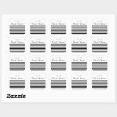 Moderne zwart-wit streep bruiloft stickers (Vel)