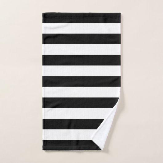 Moderne zwart-wit streep handdoek (Handdoek)