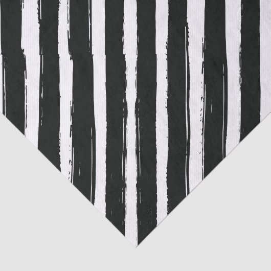Moderne Zwart & Wit Strepen Trendy Verjaardagsfees Tissuepapier (Detail)