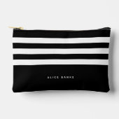 Moderne Zwart Wit Strepen & Vet Naam Etui (Voorkant)