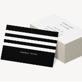 Moderne Zwart & Wit Stripes Classic Visitekaartje