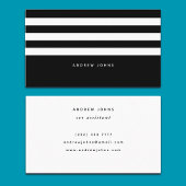 Moderne Zwart & Wit Stripes Classic Visitekaartje
