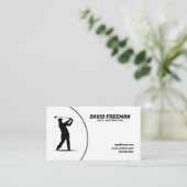 Moderne Zwart-wit Swing Golf Instructeur Visitekaartje (Staand voorkant)
