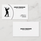 Moderne Zwart-wit Swing Golf Instructeur Visitekaartje (Voorkant / Achterkant)