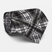Moderne zwart-wit tartan stropdas (Opgerold)