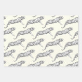 Moderne  Zwart Wit Tijger op Ivoor Inpakpapier Vel (Voorkant 2)