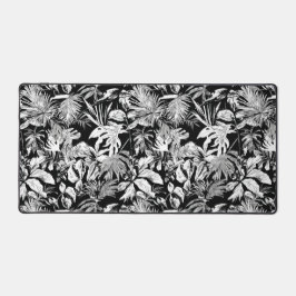 Moderne zwart-wit tropische bladeren bureaumat