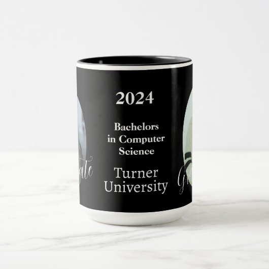 Moderne zwart-wit twee foto Afstuderen Mok (Midden)