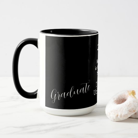 Moderne zwart-wit twee foto Afstuderen Mok (Met donut)