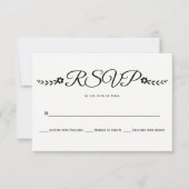 Moderne zwart-wit typografie bruiloft RSVP (Voorkant)