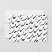 Moderne zwart-wit typografie bruiloft RSVP Kaartje (Achterkant)