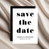 Moderne zwart-wit typografie bruiloft save the date