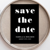 Moderne zwart-wit typografie bruiloft save the date