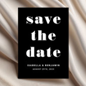 Moderne zwart-wit typografie bruiloft save the date