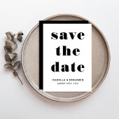 Moderne zwart-wit typografie bruiloft save the date