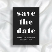 Moderne zwart-wit typografie bruiloft save the date
