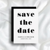 Moderne zwart-wit typografie bruiloft save the date