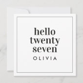 Moderne zwart wit typografie eenvoudige verjaardag kaart (Voorkant)