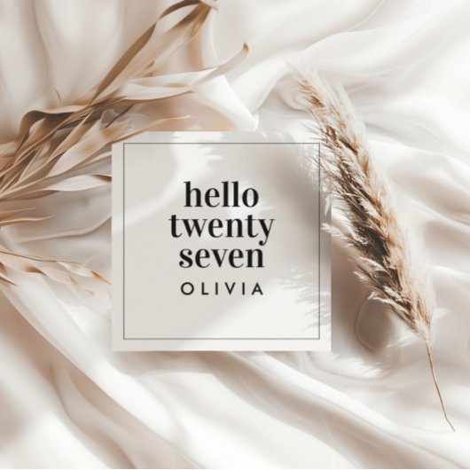 Moderne zwart wit typografie eenvoudige verjaardag kaart