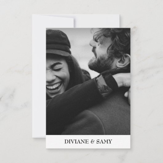 Moderne zwart-wit typografie foto bedankt (Voorkant)