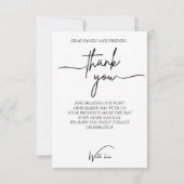 Moderne zwart-wit typografie foto bedankt (Achterkant)