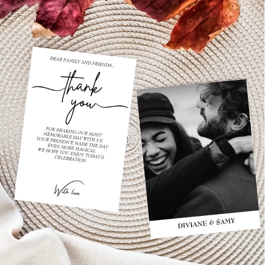 Moderne zwart-wit typografie foto bedankt