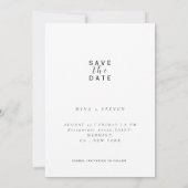 Moderne Zwart-wit Typografie Foto Save The Date (Achterkant)