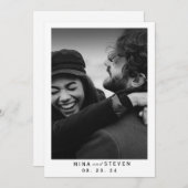 Moderne Zwart-wit Typografie Foto Save The Date (Voorkant / Achterkant)
