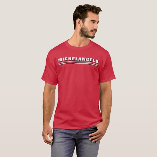 Moderne zwart wit typografie gepersonaliseerde naa t-shirt (Voorkant volledig)
