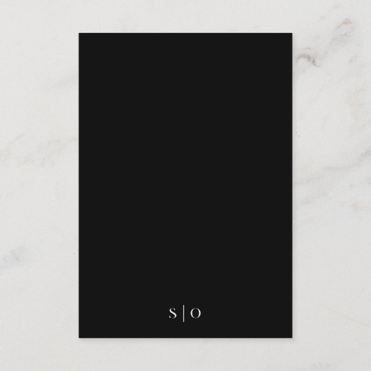 Moderne zwart-wit typografie informatiekaartje (Achterkant)