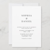 Moderne zwart-wit typografie trouwfoto kaart (Voorkant)