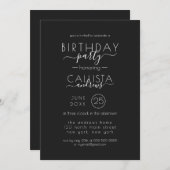 Moderne zwart-wit typografie Verjaardag Kaart (Voorkant / Achterkant)