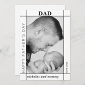 Moderne zwart-wit Vaderdag foto Feestdagenkaart (Voorkant / Achterkant)