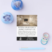Moderne Zwart Wit Vastgoed Agent Custom Flyer (Enkel)