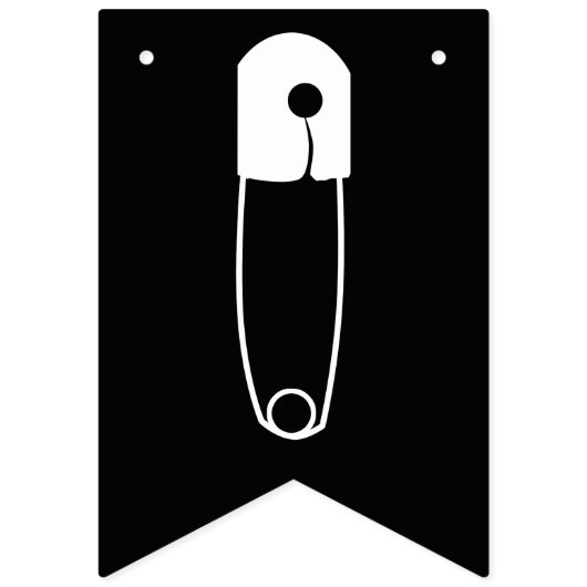 Moderne Zwart & Wit Veiligheidsspelden Wasruimte Vlaggetjes (Tweede vlag)