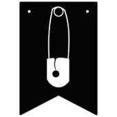 Moderne Zwart & Wit Veiligheidsspelden Wasruimte Vlaggetjes (Eerste vlag)